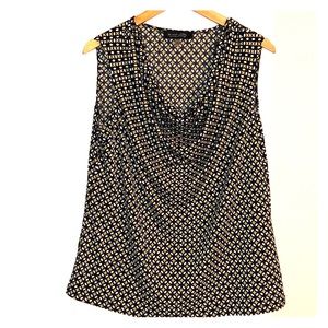 Sleeveless drape neck blouse